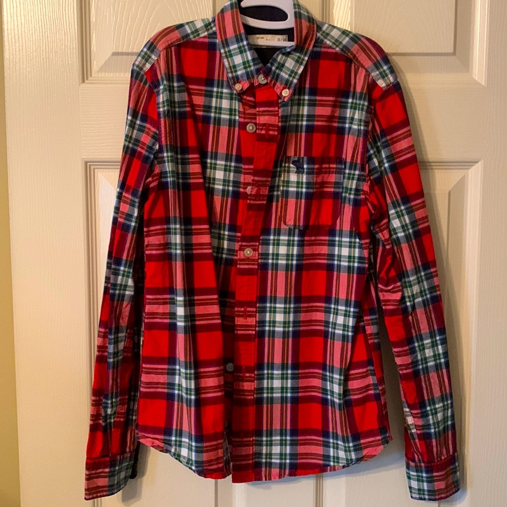 Abercrombie kids button up plaid shirt